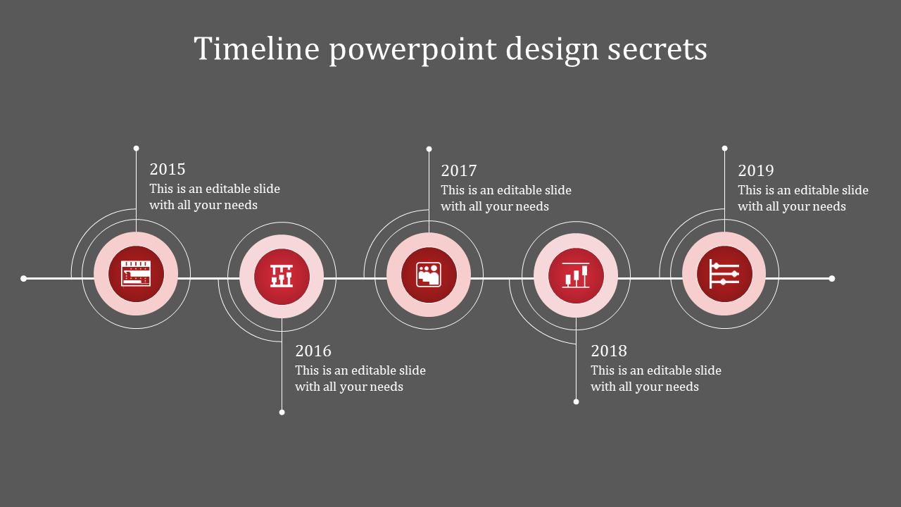 Innovative PowerPoint With Timeline In Red Color Template